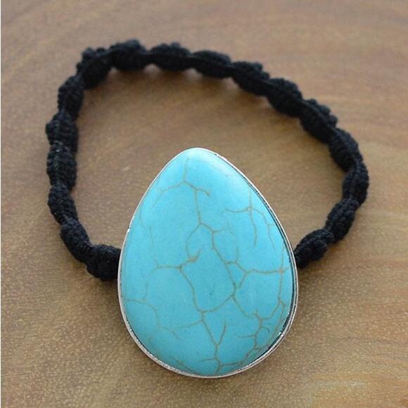 Western Turquoise Teardrop Ponytail Holder NWT - Picture 1 of 3